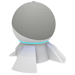 Suporte Stand Apoio de Mesa para Amazon Alexa Echo Dot 4 Geração - Home Smart Speaker - Robo The Vox - Minimalista - Branco