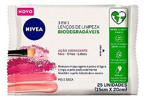 Lenços de Limpeza Facial 3 em 1 Ação Hidratante 25 un | NIVEA