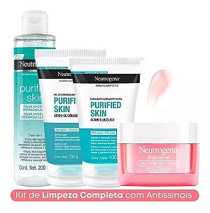 Kit Facial Pele Oleosa: Gel de Limpeza e Antissinais | Neutrogena