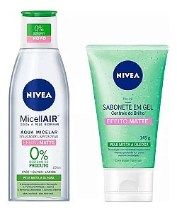 Kit Facial Matte: Água Micelar e Gel de Limpeza | Nivea