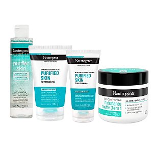 Kit Purified Skin Gel de Limpeza, Hidratante e Água Micelar| Neutrogena