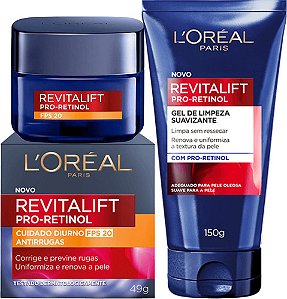 Kit Revitalift Pro-Retinol Diurno FPS 20 + Gel de Limpeza | L'Oréal