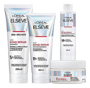 Kit Bond Repair Shampoo + Cond. + Pré-sh. + Máscara | Elseve