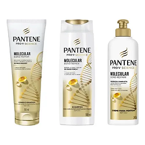 Kit Molecular Bond Repair Shampoo, Condicionador e Creme | Pantene
