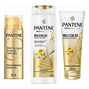 Kit Molecular Bond Repair Shampoo, Condicionador e Leave-in | Pantene