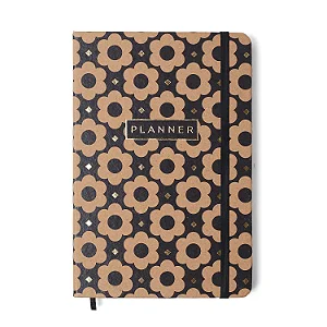 Planner Permanente Caderneta Kraft 14x21 Flores Mini