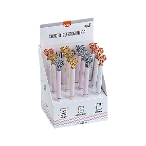 Caneta esferográfica metálica heart