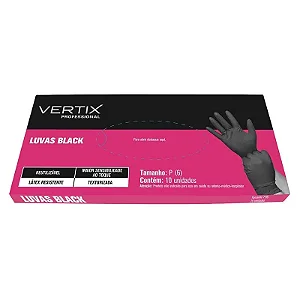 LUVA BLACK 10 PCS TAM. P VERTIX