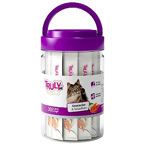 PETISCO TRULY CREAMY CAT CAMARÃO E BACALHAU 420G C/ 30UN