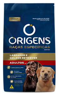 RAÇÃO SECA ORIGENS CÃO ADULTO LABRADOR E GOLDEN RETRIEVER 15KG