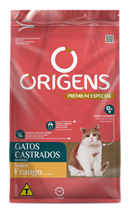 RAÇÃO SECA ORIGENS GATO ADULTO CASTRADO FRANGO 3KG