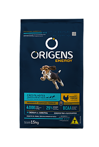 RAÇÃO SECA ORIGENS CÃO FILHOTE ENERGY FRANGO E CEREAIS 15KG