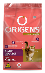 RAÇÃO SECA ORIGENS GATO ADULTO CARNE 3KG