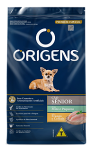RAÇÃO SECA ORIGENS CÃO ADULTO RAÇAS PEQUENAS E MINI SÊNIOR FRANGO E CEREAIS 1KG