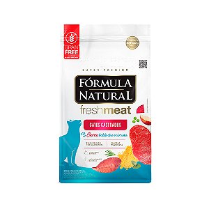 RAÇÃO SECA FÓRMULA NATURAL FRESH MEAT GATO ADULTO CASTRADO CARNE 1KG