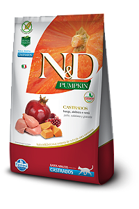 RAÇÃO SECA N&D GATO ADULTO PUMPKIN CASTRADO FRANGO E ROMÃ 1,5KG