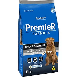RAÇÃO SECA PREMIER CÃO ADULTO RAÇAS GRANDES FORMULA SÊNIOR FRANGO 15KG