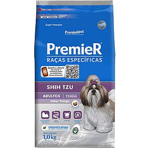 RAÇÃO SECA PREMIER CÃO ADULTO SHIH TZU FRANGO 1KG