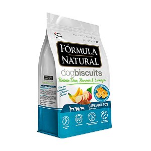 BISCOITO FÓRMULA NATURAL LIFE CÃO ADULTO BATATA-DOCE C/ BANANA E LINHAÇA 250G