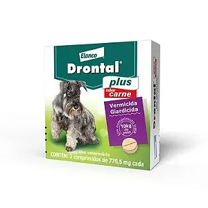 VERMÍFUGO DRONTAL PLUS BAYER P/ CÃES SABOR CARNE 10KG C/ 2 COMP