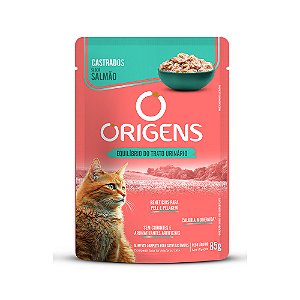 RAÇÃO ÚMIDA ORIGENS GATO ADULTO CASTRADO SALMÃO 85G