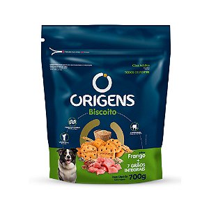 BISCOITO ORIGENS CÃO ADULTO RAÇAS MÉDIAS FRANGO C/ 7 GRÃOS INTEGRAIS 700G