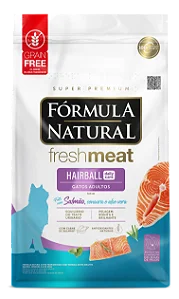 RAÇÃO SECA FÓRMULA NATURAL FRESH MEAT GATO ADULTO HAIRBALL SALMÃO 7KG