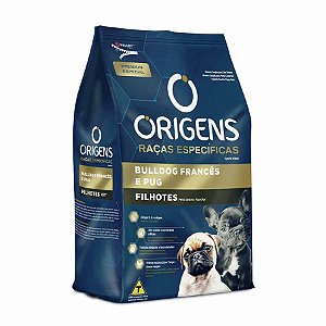 RAÇÃO SECA ORIGENS CÃO FILHOTE BULLDOG FRANCÊS E PUG 1KG