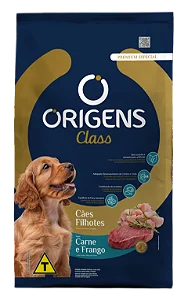 RAÇÃO SECA ORIGENS CLASS CÃO FILHOTE RAÇAS MÉDIAS E GRANDES CARNE E FRANGO 15KG