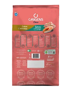 RAÇÃO SECA ORIGENS CLASS GATO ADULTO CASTRADO SALMÃO E FRANGO 1KG