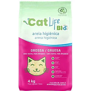 AREIA HIGIÊNICA CAT LIFE BIO GROSSA 4 KG