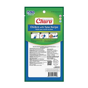 PETISCO PURÊ CHURU P/ CÃES FRANGO C/ ATUM - 56G C/ 4UN