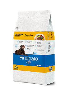 RAÇÃO SECA FINOTRATO LIFE CÃO ADULTO LIGHT RAÇAS GRANDES FRANGO E ARROZ 15KG