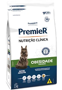 RAÇÃO SECA PREMIER GATO ADULTO NUTRIÇÃO CLÍNICA OBESIDADE 1,5KG