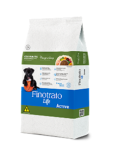 RAÇAO SECA FINOTRATO LIFE ACTIVE CÃO FILHOTE RAÇAS MÉDIAS E GRANDES FRANGO E ARROZ 15KG