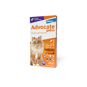 ANTIPULGAS ADVOCATE BAYER GATO COMBO 3X1 - 0,8ML DE 4KG ATÉ 8KG