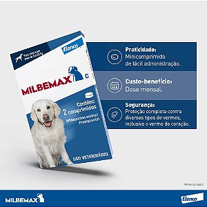 VERMÍFUGO MILBEMAX ELANCO P/ CÃES DE 5KG ATÉ 25 KG C/ 2 COMP