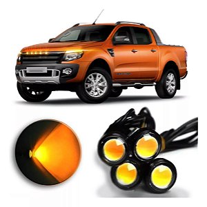 Led Grade Dianteira Luz Diurna leranjada Caminhonete 4pç 18mm redonda