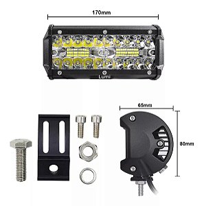 Kit Farol De Barra Led 120w 9-60vcamionete Off Road