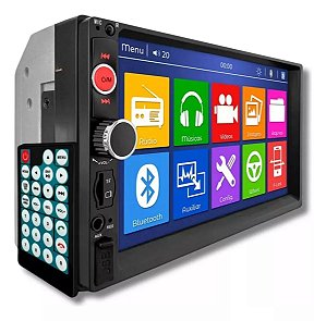 Central Multimídia Universal Mp5 Bluetooth Espelha Dvd 2 Din