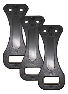 Kit 3 Presilha Fêmea Trava Porta Baú Aluminio Mod Facchini Preto