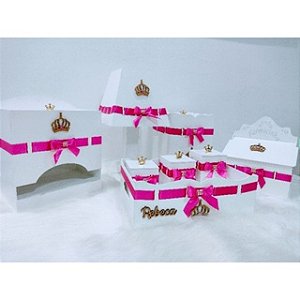 Kit Higiene bebe Princesa na cor Pink