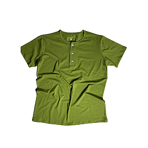 Camiseta Harley Verde Algodão C/ 3 Botões