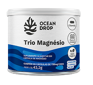 Trio Magnésio - 60 Caps - 720Mg - Ocean Drop