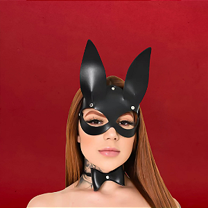 Kit Máscara Coelha + Gravata | preto
