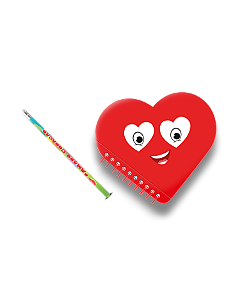 KIT AGENDA AMADO CORAÇÃO KIDS + LÁPIS DE ESCREVER