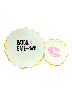 PORTA JÓIA 10CM BATOM E BATE PAPO