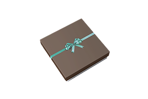 CAIXA PRESENTE - MARROM COM LAÇO VERDE