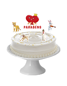 LINHA DE FESTA AMADO CORAÇÃO -  DECORAÇÃO DE BOLO - COM 5 PERSONAGEM