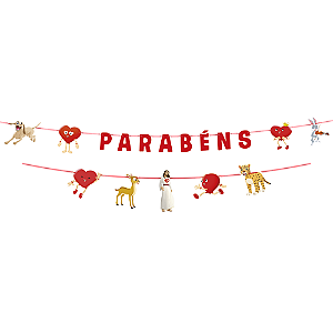 LINHA DE FESTA AMADO CORAÇÃO -  FAIXA DE PARABÉNS - CONTÉM 01 UNIDADE